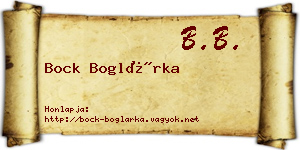 Bock Boglárka névjegykártya