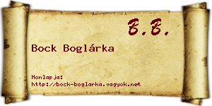 Bock Boglárka névjegykártya